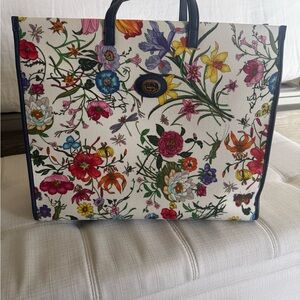 Gucci Multicolor Floral Canvas Tote